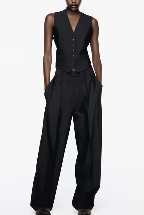 Color-Fall Women Street Short Vest Pants Suit-Fancey Boutique