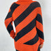 Color-Autumn Winter Turtleneck Pullover Contrast Color Diagonal Striped Knitted Bottoming Shirt Women-Fancey Boutique