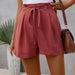 Color-Summer Women Clothing High Waist Solid Color Shorts Women-Fancey Boutique