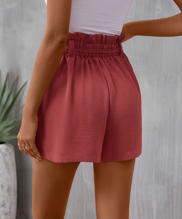 Color-Summer Women Clothing High Waist Solid Color Shorts Women-Fancey Boutique
