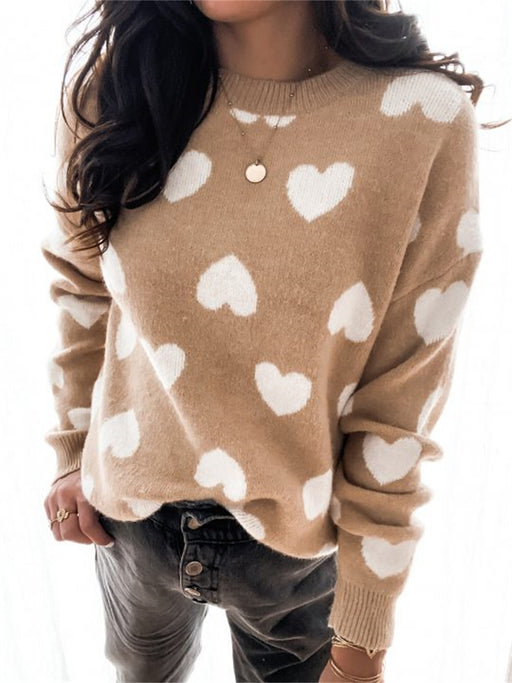 Color-Sweater Women Pullover Love Sweater-Fancey Boutique