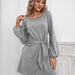 Color-Autumn Winter Women Clothing Bundle round Neck Long Sleeved Dress Women-Fancey Boutique