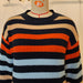 Color-Autumn Contrast Color Striped Sweater Round Neck Office Loose Fitting Long Sleeve Sweater-Fancey Boutique