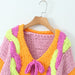 Color-Multi-Autumn Women Handmade Color Knitted Cardigan Sweater Coat-Fancey Boutique