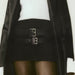 Color-Autumn Winter Women Metal Buckle Decoration Short Skirt Pair Belt Skirt Mini Skirt Slimming-Fancey Boutique