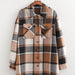Color-Women Clothing Mid Length Al Match Plaid Collared Shirt Trendy Casual Jacket-Fancey Boutique