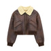 Color-Autumn Double Sided Faux Shearling Jacket Short Zipper Jacket-Fancey Boutique