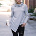 Color-Autumn Long Sleeved Sweater Women Turtleneck Irregular Asymmetric Bottoming Shirt Top-Fancey Boutique