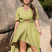 Color-Plus Size Green Polyester Cropped Outfit Beach Casual Women Skirt Outfit-Fancey Boutique