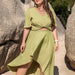 Color-Plus Size Green Polyester Cropped Outfit Beach Casual Women Skirt Outfit-Fancey Boutique