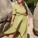 Color-Plus Size Green Polyester Cropped Outfit Beach Casual Women Skirt Outfit-Fancey Boutique