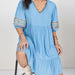 Color-Plus Size Women Clothing Dress V neck Dress-Fancey Boutique