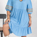 Color-Plus Size Women Clothing Dress V neck Dress-Fancey Boutique