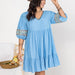 Color-Plus Size Women Clothing Dress V neck Dress-Fancey Boutique