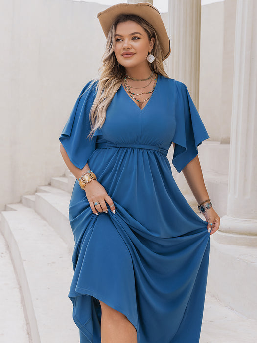 Color-Plus Size Office Elegant Women Clothing A line Dress-Fancey Boutique