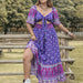 Color-Plus Size Sexy Print Slim Purple Women Clothing Dress-Fancey Boutique