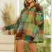 Color-Autumn Winter Women Color Plaid Hooded Pullover Fleece Sweater-Fancey Boutique