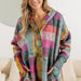 Color-Autumn Winter Women Color Plaid Hooded Pullover Fleece Sweater-Fancey Boutique