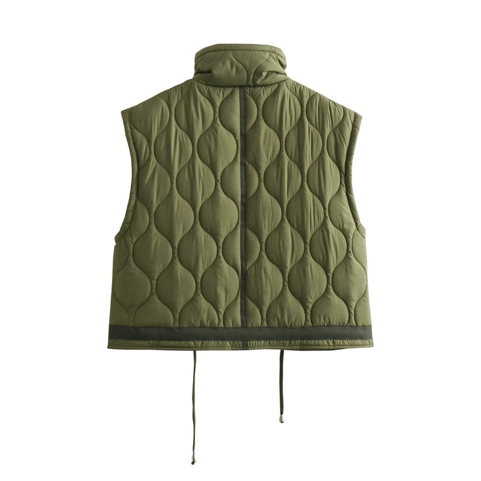 Color-Autumn Women Clothing Street Casual Cotton Padded Jacket Vest Coat-Fancey Boutique