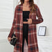 Color-Autumn Winter Plaid Leopard Knitted Printed Cardigan Coat-Fancey Boutique