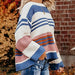 Color-Autumn Winter Women Loose Pullover Patchwork Thick Knitwear Striped Sweater-Fancey Boutique