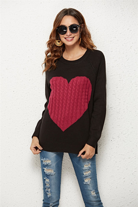 Color-Knitwear Women Autumn Winter Women Knitwear Heart Trendy Pullover Sweater Women-Fancey Boutique