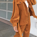 Color-Fall Women Long leeved Corduroy Belt Shirt-Fancey Boutique