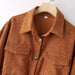 Color-Fall Women Long leeved Corduroy Belt Shirt-Fancey Boutique