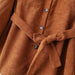 Color-Fall Women Long leeved Corduroy Belt Shirt-Fancey Boutique