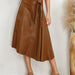 Color-Faux Leather Trend Autumn Winter Women Irregular Asymmetric Swing Skirt-Fancey Boutique