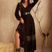 Color-Solid Color Women Fleece Autumn Winter Slim Fit Dress-Fancey Boutique