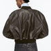 Color-Autumn Women Clothing Black Washed Faux Leather Flight Jacket Cotton Jacket-Fancey Boutique