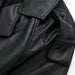 Color-Women Clothing Spring Autumn Black Long with Belt All Match Faux Leather Trench Coat-Fancey Boutique