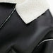 Color-Personalized Faux Leather Fur Coat Contrast Color Hidden Hook Loose Figure Flattering Women Clothing Danling Top-Fancey Boutique