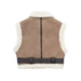 Color-Casual Autumn Double Sided Short Zipper Ornament Vest-Fancey Boutique