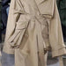 Color-Khaki Cotton Trench Coat Women Spring British Long Below The Knee Removable Large Pocket Tie Front Top-Fancey Boutique