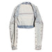 Color-Shawl Denim Coat Women Spring Short Jacket Loose Long Sleeve Heavy Industry Rivet Thin Denim Top-Fancey Boutique