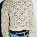 Color-Women Clothing French Retro Minority Diamond Jacquard Hollow Out Cutout Puff Sleeve Pullover Sweater-Fancey Boutique