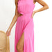 Color-Ladies Summer Dress French Cropped Outfit Side Slit Large Swing Dress-Fancey Boutique