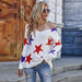 Color-Autumn Winter Five Pointed Star Sweater Geometric Abstract Pullover Loose Office Office Sweater Women-Fancey Boutique