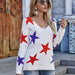 Color-Autumn Winter Five Pointed Star Sweater Geometric Abstract Pullover Loose Office Office Sweater Women-Fancey Boutique