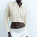 Color-Autumn Women Round Neck Sweater Beaded Short Cardigan Knitted Coat-Fancey Boutique