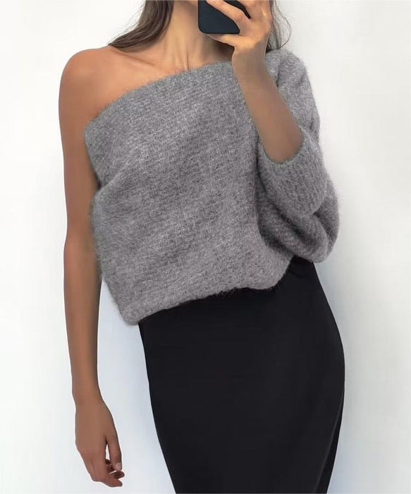 Color-Women Clothing Women Asymmetric Solid Color Knitted Sleeve Sets Cape Coat-Fancey Boutique
