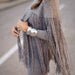 Color-Women Clothing Women All Match Solid Color Half Collar Decorated Tassel Knitted Cloak Tops-Fancey Boutique