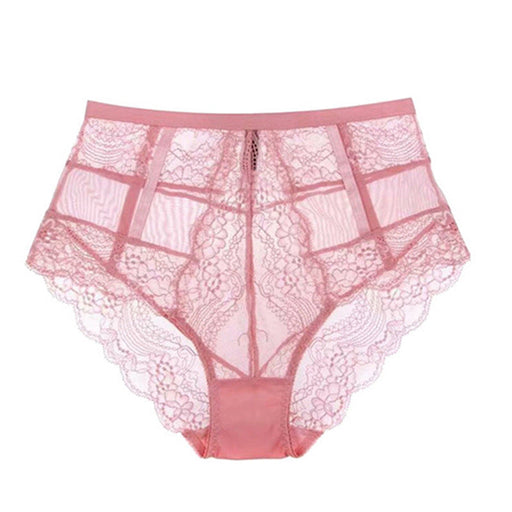 Color-Pink-Sexy Seduction Lace Ultra Thin See Through Women High Waist Underwear-Fancey Boutique