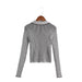 Color-Autumn Korean Casual Urban Elegant Slim Fit Slimming Chest Printed Long Sleeve Sweater-Fancey Boutique