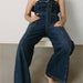 Color-Women Clothing French Slim Fit off the Shoulder Tube Top Denim Jumpsuit-Fancey Boutique