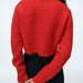 Color-Women Clothing French Round Neck Long Sleeve Short Sweater Sweater-Fancey Boutique