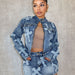 Color-Spring Denim Skirt Set Embroidered Denim Short Skirt Jacket Suits Suit-Fancey Boutique