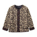 Color-Autumn Casual Leopard Print Round Neck Loose Casual Jacket Coat-Fancey Boutique